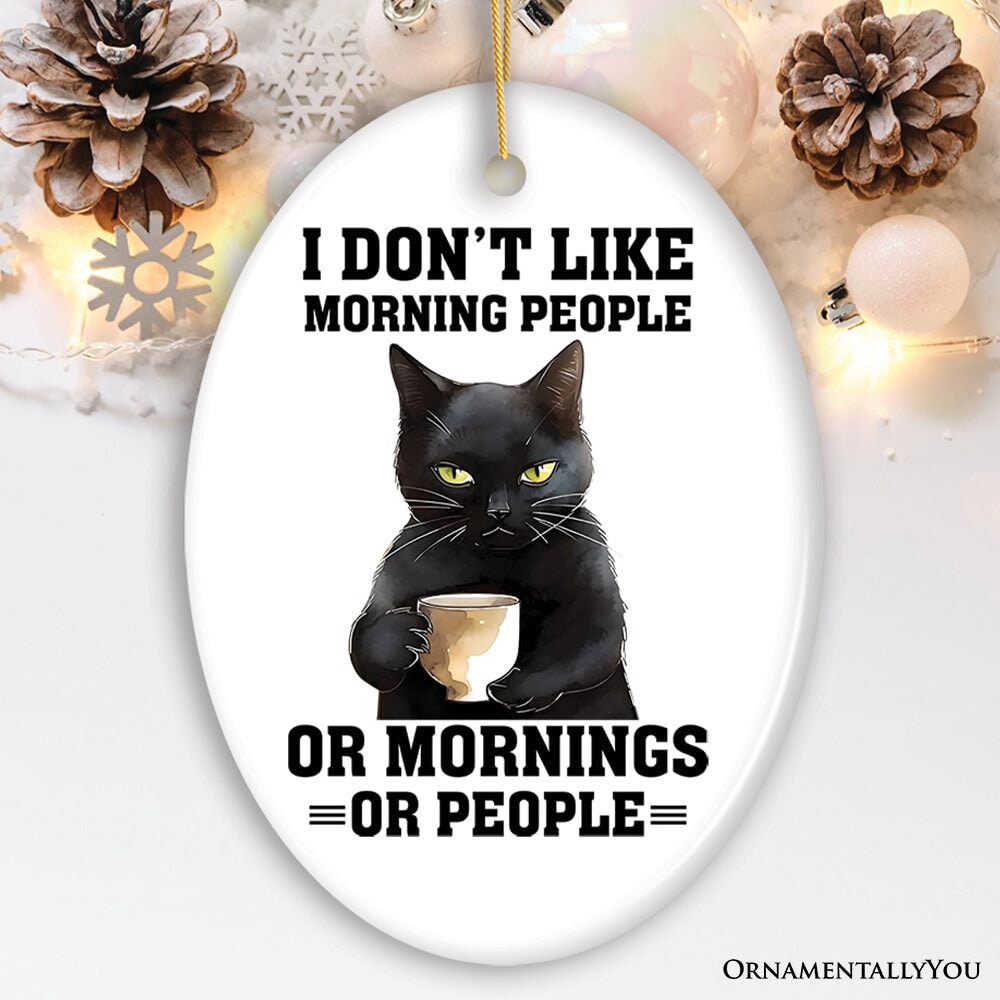 I Don't Like Morning People Quirky Cat, Cute and Funny Christmas Gift