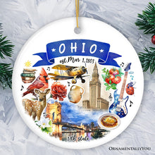 Carregar imagem no visualizador da galeria, Artistic Ohio State Themes and Landmarks Christmas Ornament
