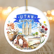 Carregar imagem no visualizador da galeria, Artistic Utah State Themes and Landmarks Christmas Ornament
