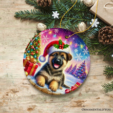 Carregar imagem no visualizador da galeria, Winter Wonderland German Shepherd Ornament, Gift and Decor for Cozy Christmas
