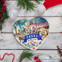 Carregar imagem no visualizador da galeria, Artistic Texas State Themes and Landmarks Christmas Ornament
