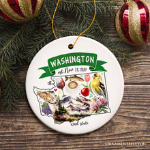 Carregar imagem no visualizador da galeria, Artistic Washington State Themes and Landmarks Christmas Ornament
