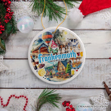 Carregar imagem no visualizador da galeria, Artistically Vibrant Frankenmuth Ornament, Festive Bavarian Town Michigan Christmas Souvenir and Decor

