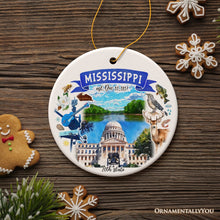Carregar imagem no visualizador da galeria, Artistic Mississippi State Themes and Landmarks Christmas Ornament
