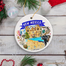 Carregar imagem no visualizador da galeria, Artistic New Mexico State Themes and Landmarks Christmas Ornament
