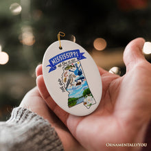 Carregar imagem no visualizador da galeria, Artistic Mississippi State Themes and Landmarks Christmas Ornament
