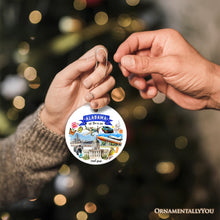 Carregar imagem no visualizador da galeria, Artistic Alabama State Themes and Landmarks Christmas Ornament
