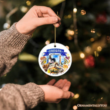 Carregar imagem no visualizador da galeria, Artistic Oregon State Themes and Landmarks Christmas Ornament
