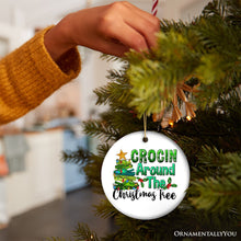 Load image into Gallery viewer, Crocin’ Around The Christmas Tree Joyfully Funny Christmas Ornament
