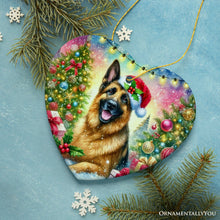Carregar imagem no visualizador da galeria, Winter Wonderland German Shepherd Ornament, Gift and Decor for Cozy Christmas
