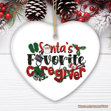 Load image into Gallery viewer, Santa’s Favorite Caregiver Christmas Ornament, Appreciation Gift Charm for Nanny
