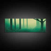 Load image into Gallery viewer, Emerald Green Forest Landscape, Panoramic Art, Framed Canvas, Framed Wall Art, Wall Art With Frame
