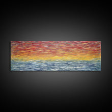 Carregar imagem no visualizador da galeria, Abstract Ocean Horizon Wall Art, Colorful Abstract, Framed Abstract Print Art, Sunset, Sea, Vibrant Art, Panoramic, Wall Art, Canvas Print
