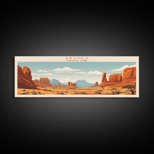 Carregar imagem no visualizador da galeria, Arches National Park, Panoramic Utah Travel Art, National Park Print, Minimalist Travel Art, Midcentury Modern Style Landscape
