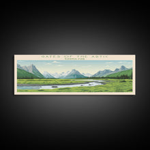 Load image into Gallery viewer, Gates Of The Arctic National Park Panoramic Alaska Travel Art, National Park Print, Minimalist Travel Art, Midcentury Modern Style Landscape
