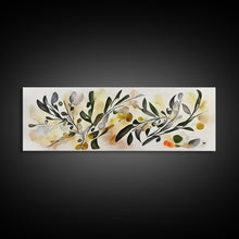 Carregar imagem no visualizador da galeria, Apple Tree Leaves Wall Art, Ready To Hang Canvas Print, Panoramic Art, Floral Arrangement Wall Decor
