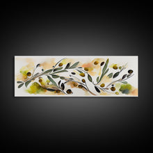 Carregar imagem no visualizador da galeria, Apple Tree Leaves Wall Art, Ready To Hang Canvas Print, Panoramic Art, Floral Arrangement Wall Decor, Above Bed, Above Couch, Above Sofa
