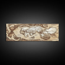Load image into Gallery viewer, D&amp;D RPG World Map Concept Art, Ready To Hang Canvas Print, Panoramic Art, Extra Wide Wall Decor, Cool Mancave Art, DND
