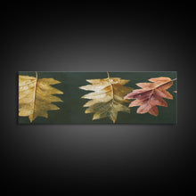 Carregar imagem no visualizador da galeria, Fall Decor, Fall Leaves Panoramic Art, Extra Large Wall Art, Framed Panoramic Canvas Print, Framed Wall Art
