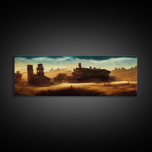 Load image into Gallery viewer, Abandoned Wild West Mining Town, Extra Large Wall Art, Framed Panoramic Canvas Print, Framed Wall Art

