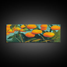 Carregar imagem no visualizador da galeria, Florida Orange Trees, Abstract Art, Extra Large Wall Art, Framed Panoramic Canvas Print, Framed Wall Decor
