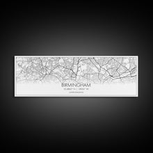 Load image into Gallery viewer, Panoramic Birmingham City Map, United Kingdom Art, Map Print, Minimalist Wall Art, Canvas Art, Housewarming Gift, Street Map, Closing Gift
