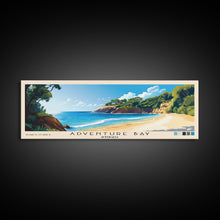 Load image into Gallery viewer, Adventure Bay, Australia Panoramic Beach Print, Vacation Gift, Australia Wall Art, Framed Canvas Print, Framed Beach Painting
