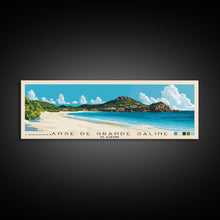 Carregar imagem no visualizador da galeria, Anse de Grande Saline, St. Barths Panoramic Print, Vacation Gift, St. Barths Wall Art, Beach Painting, Beach Decor, Large Wall Art, Wood Frame Art
