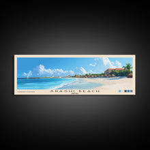 Carregar imagem no visualizador da galeria, Arashi Beach, Aruba Panoramic Print, Vacation Gift, Aruba Wall Art, Beach Painting, Beach Decor, Large Wall Art, Wood Frame Art
