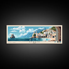 Carregar imagem no visualizador da galeria, Atrani, Italy Panoramic Print, Vacation Gift, Italy Wall Art, Beach Painting, Beach Decor, Beach Or Lakehouse Art
