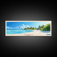 Load image into Gallery viewer, Baros, Maldives Panoramic Print, Vacation Gift, Maldives Wall Art, Beach Painting, Beach Decor, Large Wall Art, Wood Frame Art
