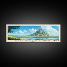 Carregar imagem no visualizador da galeria, Bay of Mont Saint-Michel, France Panoramic Beach Print, Vacation Gift, France Wall Art, Framed Canvas Print, Framed Beach Painting
