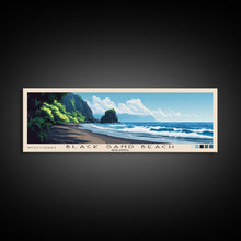 Carregar imagem no visualizador da galeria, Black Sand Beach, Malasyia Panoramic Beach Print, Vacation Gift, Malasyia Wall Art, Framed Canvas Print, Framed Beach Painting
