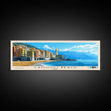 Carregar imagem no visualizador da galeria, Camogli Beach, Italy Panoramic Beach Print, Vacation Gift, Italy Wall Art, Beach Painting, Beach Decor, Beach Painting
