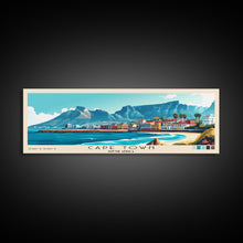 Carregar imagem no visualizador da galeria, Cape Town, South Africa Panoramic Print, Vacation Gift, South Africa Wall Art, Beach Painting, Beach Decor, Large Wall Art, Wood Frame Art
