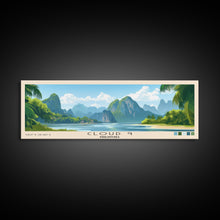Load image into Gallery viewer, Cloud 9, Philippines Panoramic Beach Print, Vacation Gift, Philippines Wall Art, Framed Canvas Print, Framed Beach Painting
