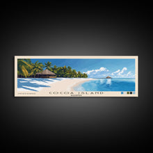 Cargar imagen en el visor de la galería, Cocoa Island, Maldives Panoramic Print, Vacation Gift, Maldives Wall Art, Beach Painting, Beach Decor, Large Wall Art, Wood Frame Art
