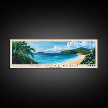 Cargar imagen en el visor de la galería, Coki Point Beach, US Virgin islands Panoramic Print, Vacation Gift, US Virgin islands Wall Art, Beach Painting, Beach Decor, Large Wall Art, Wood Frame Art

