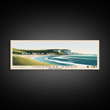 Load image into Gallery viewer, Cuckmere Haven, United Kingdom Panoramic Beach Print, Vacation Gift, United Kingdom Wall Art, Framed Canvas Print, Framed Beach Painting
