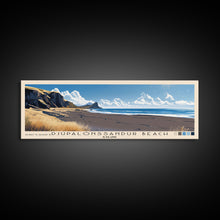 Load image into Gallery viewer, Djúpalónssandur Beach, Iceland Panoramic Print, Vacation Gift, Iceland Wall Art, Vacation Wall Art, Vacatation Memories, Beach Decor, Beach Or Lakehouse Art
