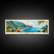 Load image into Gallery viewer, Dominica, Dominica Panoramic Beach Print, Vacation Gift, Dominica Wall Art, Framed Canvas Print, Framed Beach Painting
