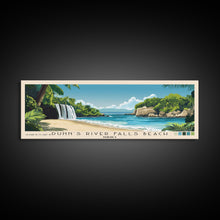 Load image into Gallery viewer, Dunn’s River Falls Beach, Jamaica Panoramic Beach Print, Vacation Gift, Jamaica Wall Art, Beach Painting, Beach Decor, Beach Painting
