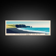 Load image into Gallery viewer, Dyrholaey Beach, Iceland Panoramic Print, Vacation Gift, Iceland Wall Art, Vacation Wall Art, Vacatation Memories, Beach Decor, Beach Or Lakehouse Art
