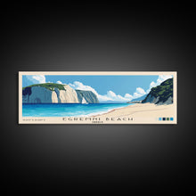 Load image into Gallery viewer, Egremni Beach, Greece Panoramic Beach Print, Vacation Gift, Greece Wall Art, Framed Canvas Print, Framed Beach Painting
