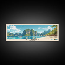 Load image into Gallery viewer, El Nido, Philippines Panoramic Print, Vacation Gift, Philippines Wall Art, Beach Painting, Beach Decor, Large Wall Art, Wood Frame Art
