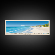Load image into Gallery viewer, English Point Beach, Turks and Caicos Panoramic Beach Print, Vacation Gift, Turks and Caicos Wall Art, Framed Canvas Print, Framed Beach Painting
