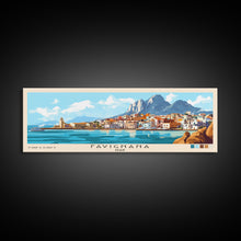 Carregar imagem no visualizador da galeria, Favignana, Italy Panoramic Print, Vacation Gift, Italy Wall Art, Beach Painting, Beach Decor, Large Wall Art, Wood Frame Art

