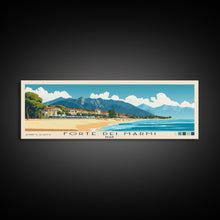 Load image into Gallery viewer, Forte dei Marmi, Italy Panoramic Beach Print, Vacation Gift, Italy Wall Art, Framed Canvas Print, Framed Beach Painting

