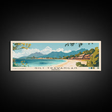 Carregar imagem no visualizador da galeria, Gili Trawangan, Indonesia Panoramic Print, Vacation Gift, Indonesia Wall Art, Beach Painting, Beach Decor, Large Wall Art, Wood Frame Art

