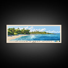 Load image into Gallery viewer, Glover’s Reef Atoll, Belize Panoramic Print, Vacation Gift, Belize Wall Art, Beach Painting, Beach Decor, Beach Or Lakehouse Art
